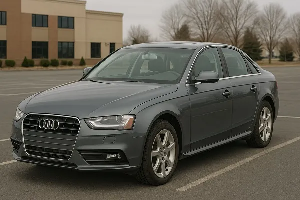 Used Audi A4 sedan parked in Colorado suburban lot for SellMyCarColorado.