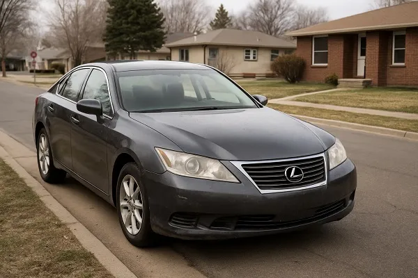 Image of a Lexus in a Colorado residential setting representing how SellMyCarColorado buys used and junk Lexus models in any condition