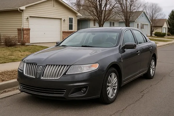 Image of a Lincoln parked in a Colorado residential setting representing how SellMyCarColorado buys used and junk Lincoln models in any condition