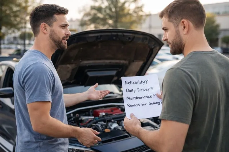 Answering buyer questions about a modified car during a private vehicle sale in Colorado