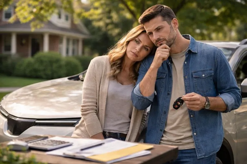 Car owners considering selling their vehicle, reflecting emotional and practical decisions with SellMyCarColorado.