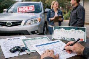 Transferring ownership when selling a car in Colorado with signed title and bill of sale paperwork