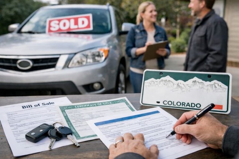 Transferring ownership when selling a car in Colorado with signed title and bill of sale paperwork