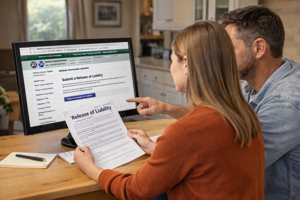 Submitting release of liability form after car sale in Colorado