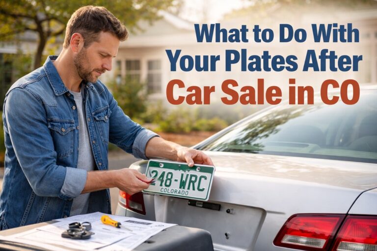 Removing Colorado license plates after selling a car in driveway