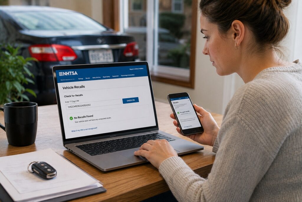 Checking open vehicle recalls online before selling a car in Colorado