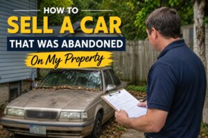 How to sell a car that was abandoned on my property with abandoned vehicle and ownership paperwork