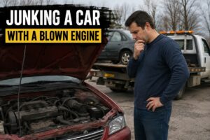 Junking a car with a blown engine before selling it for cash in Colorado